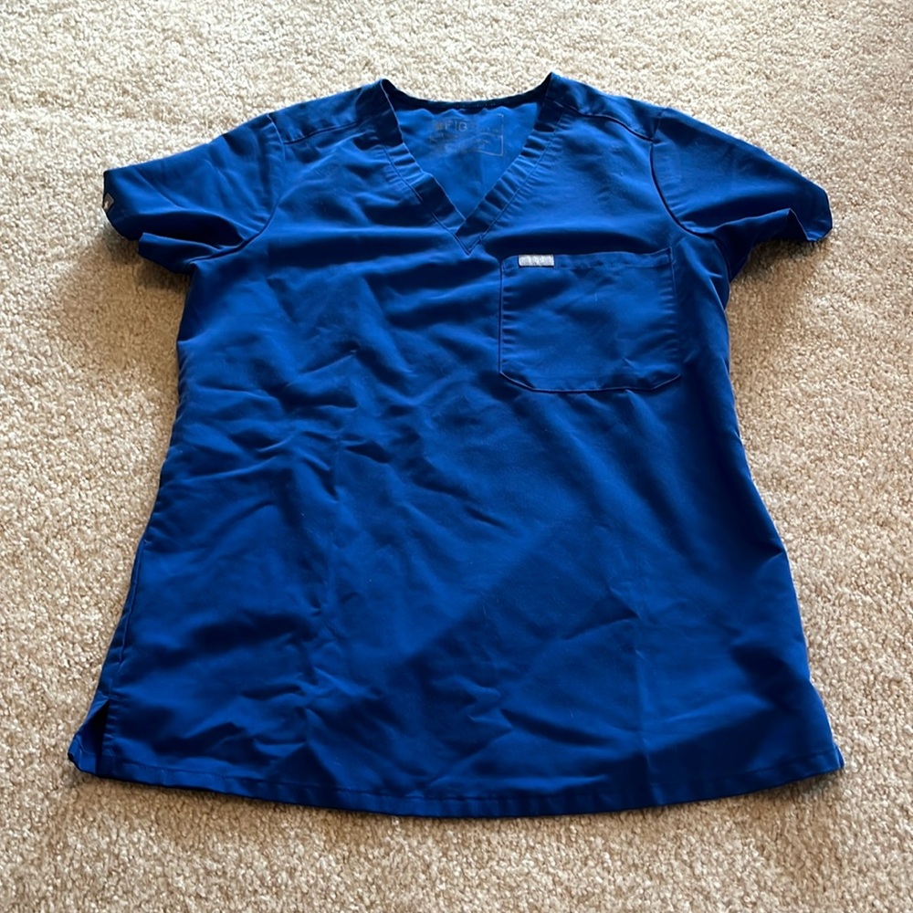 Figs XS scrub top blue